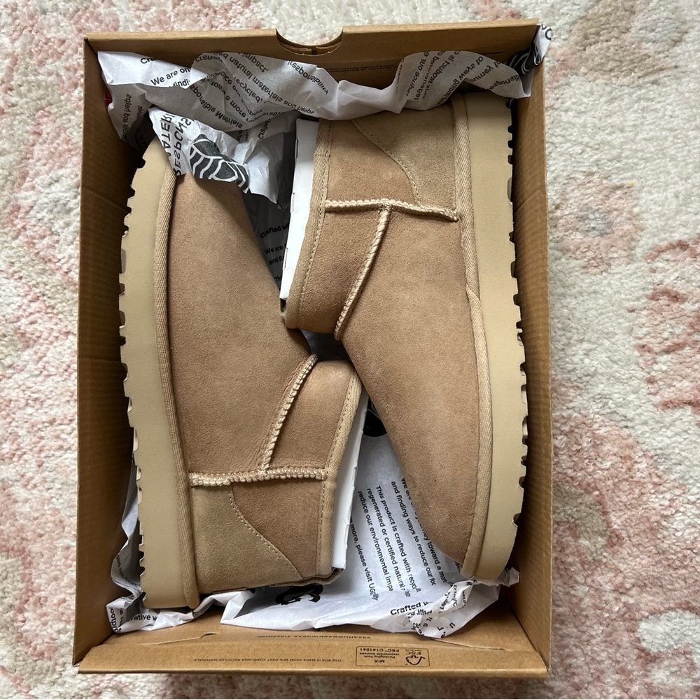 UGG Classic Ultra Mini Boots in Sand - Picture 2 of 7